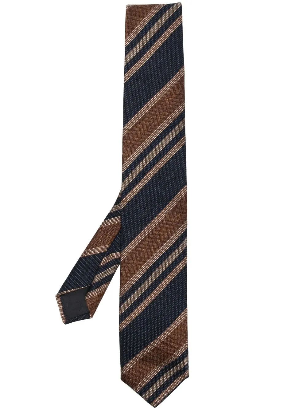 

Lardini stripe-embroidered tie - Brown