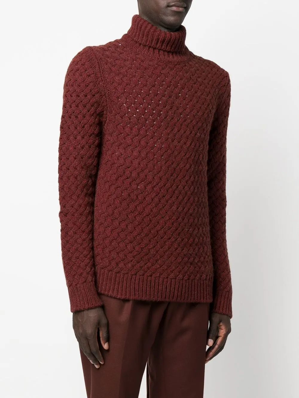  Lardini Grob Gestrickter Rollkragenpullover   Rot 