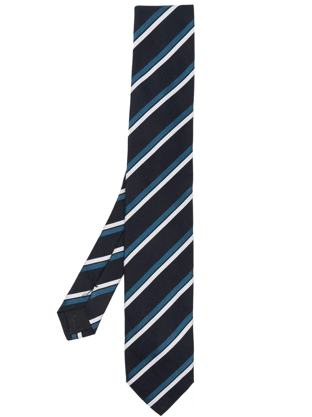 

Lardini striped embroidered tie - Blue