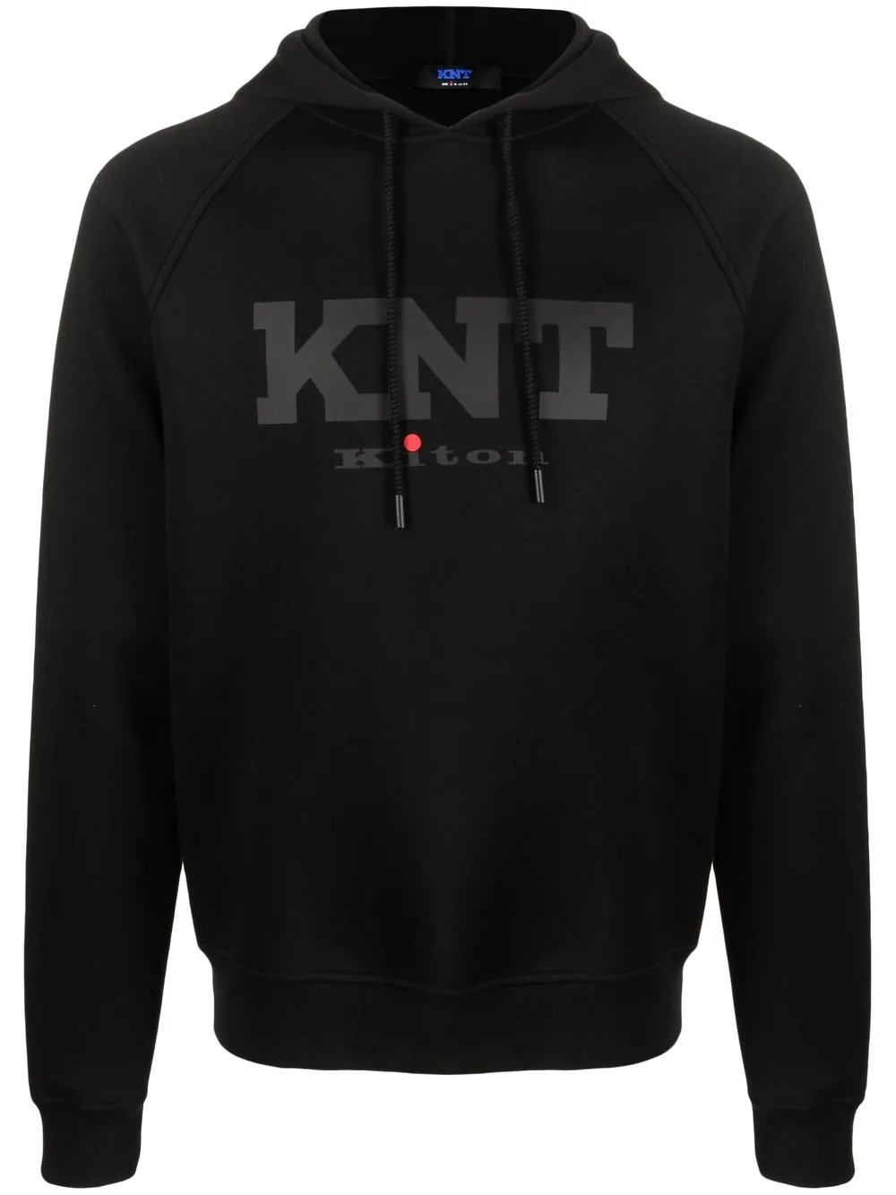 

Kiton hoodie con logo estampado y cordones - Negro