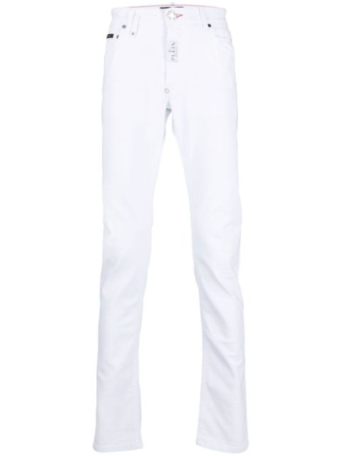 Philipp Plein logo-patch slim-cut jeans Men