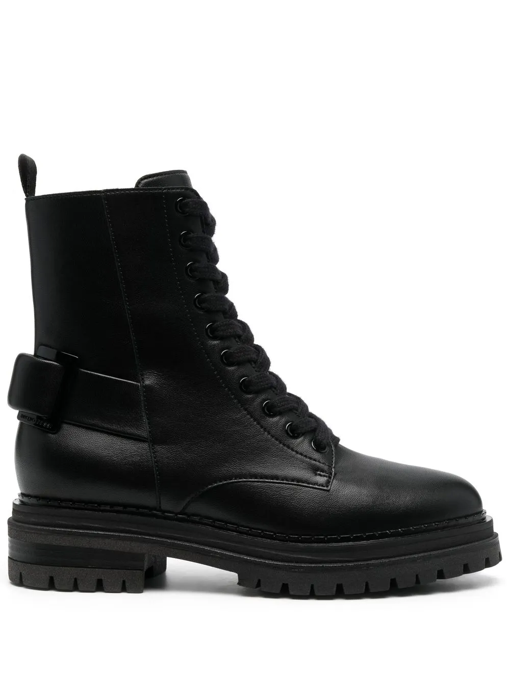 

Sergio Rossi botas militares con agujetas - Negro