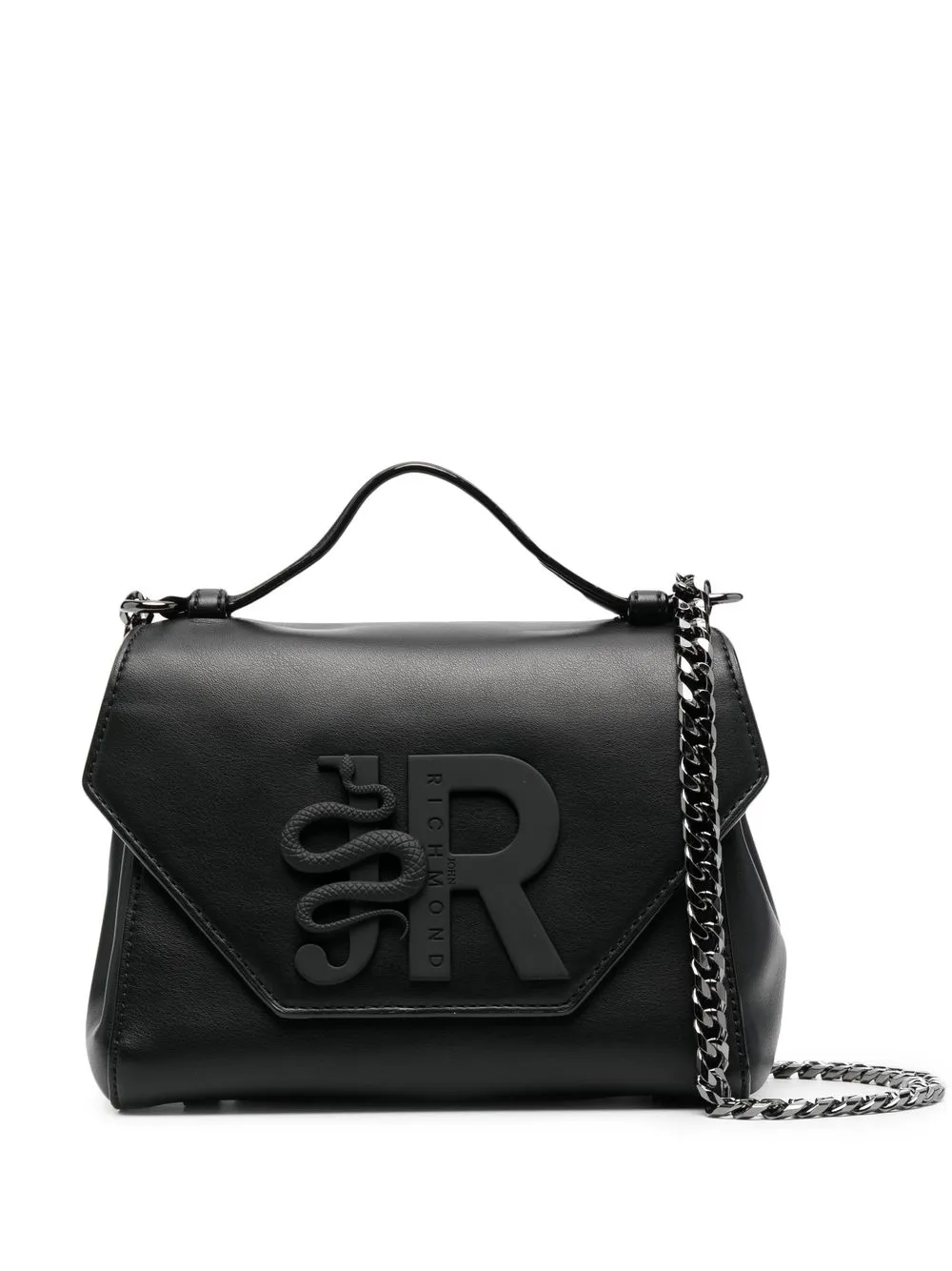 

John Richmond bolsa de hombro con placa del logo - Negro