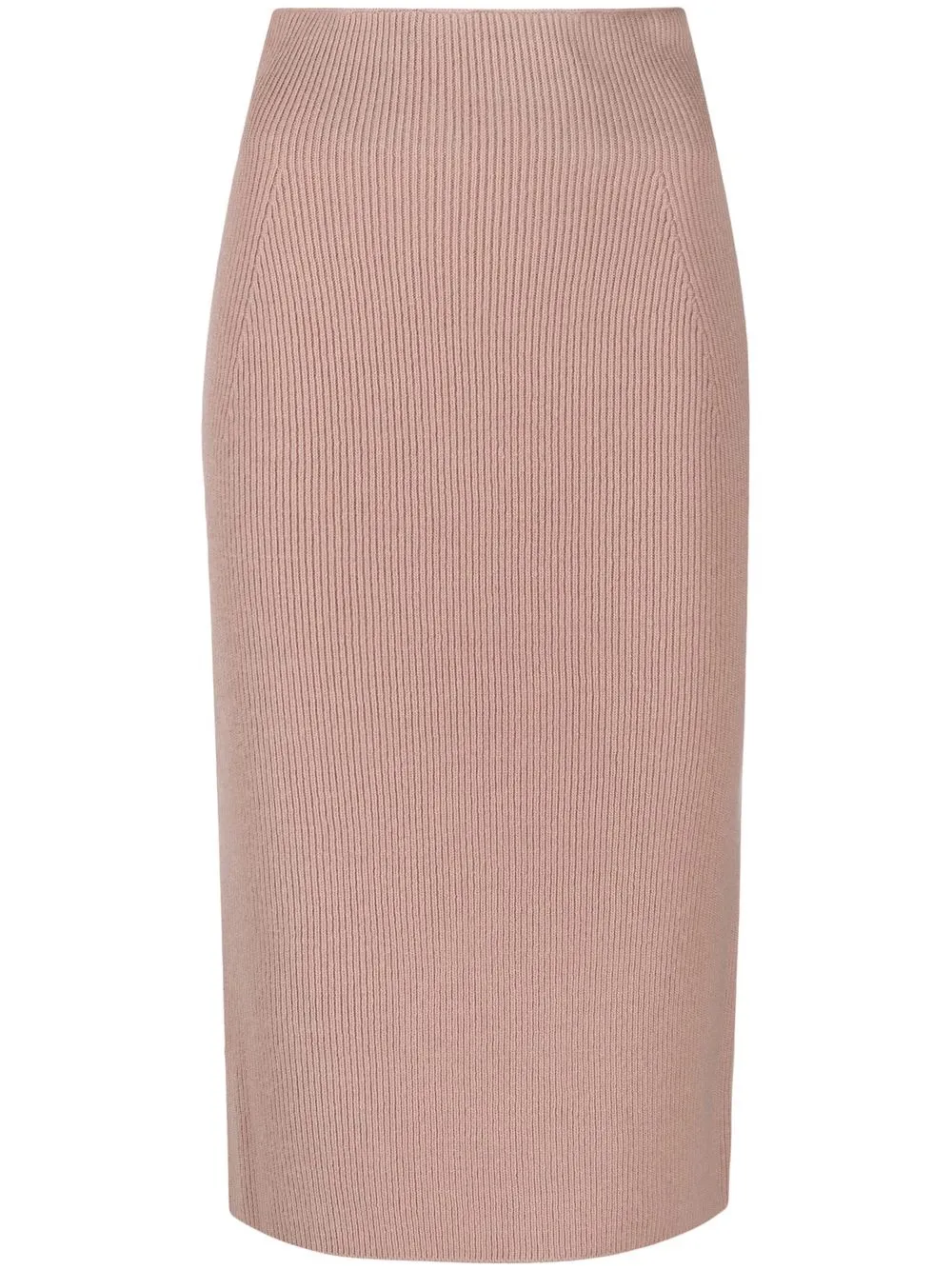 rib-knit midi skirt