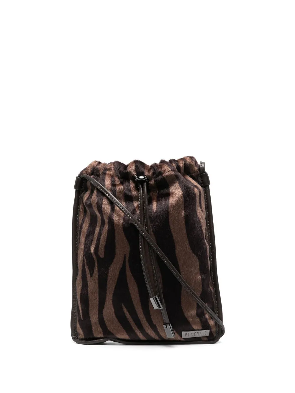 

Peserico bolsa bucket de pelo artificial con animal print - Marrón