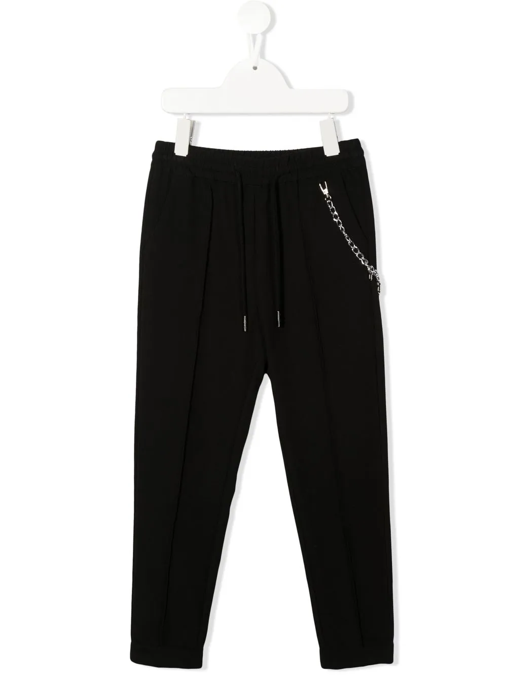 

John Richmond Junior pantalones rectos con cordones en la pretina - Negro