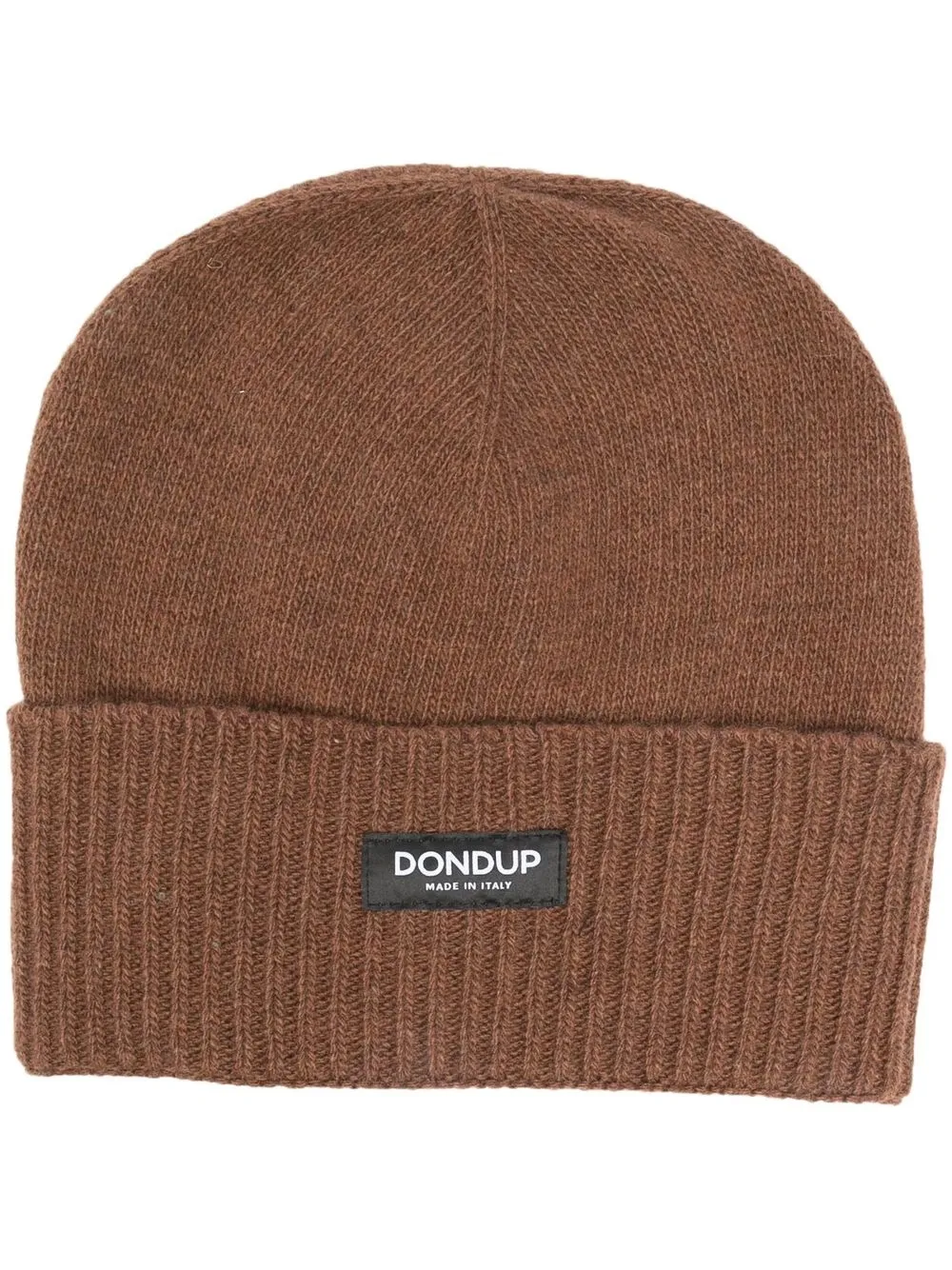 

DONDUP logo-patch ribbed beanie - Brown