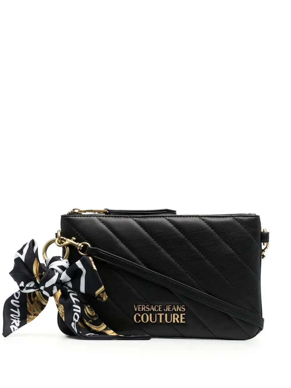 

Versace Jeans Couture bolsa de mano con detalle de mascada - Negro