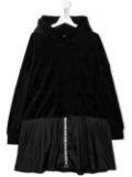 Dkny Kids logo-tape hoodie dress - Black