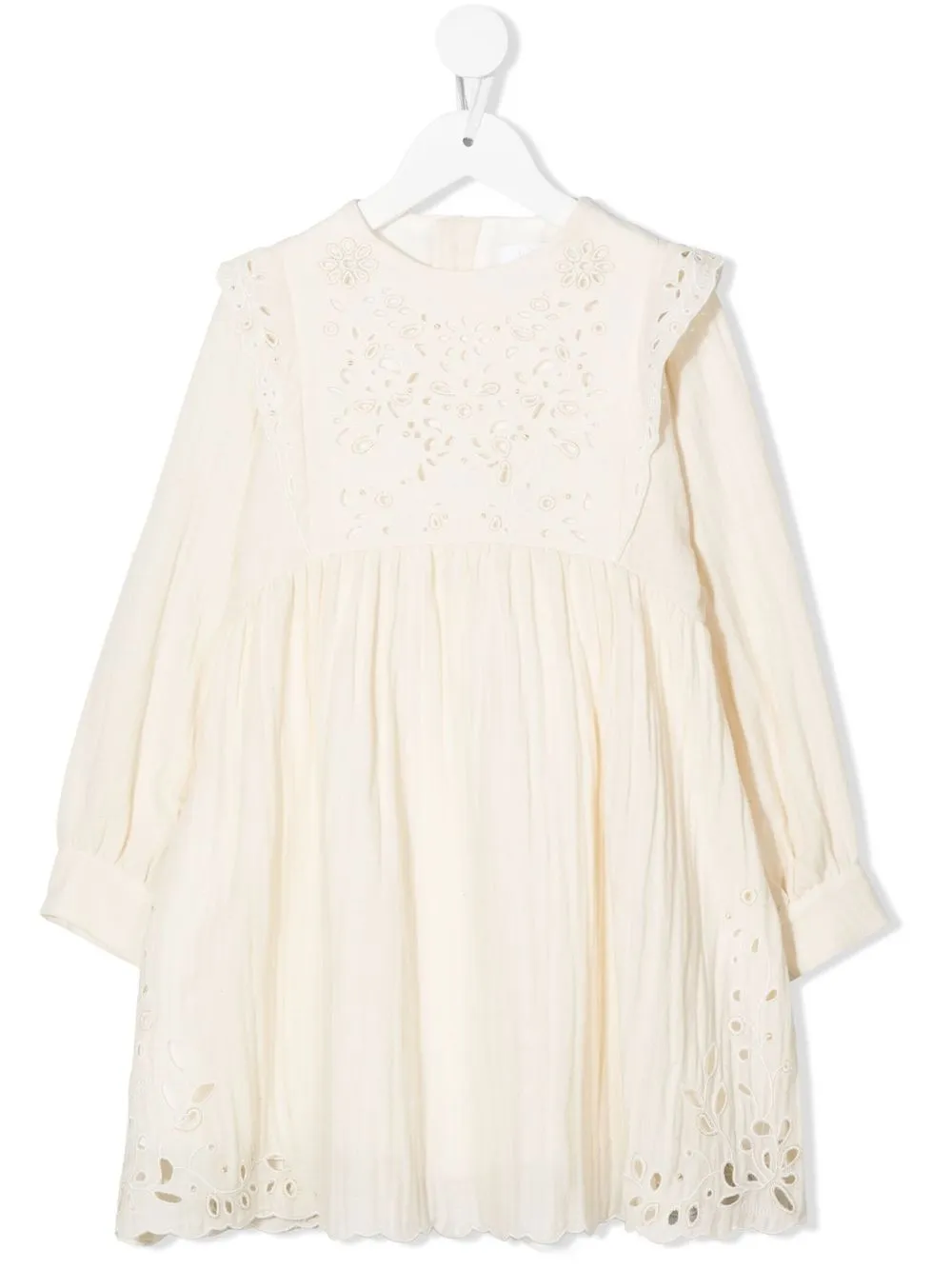 

Chloé Kids vestido bordado con estampado floral - Neutro