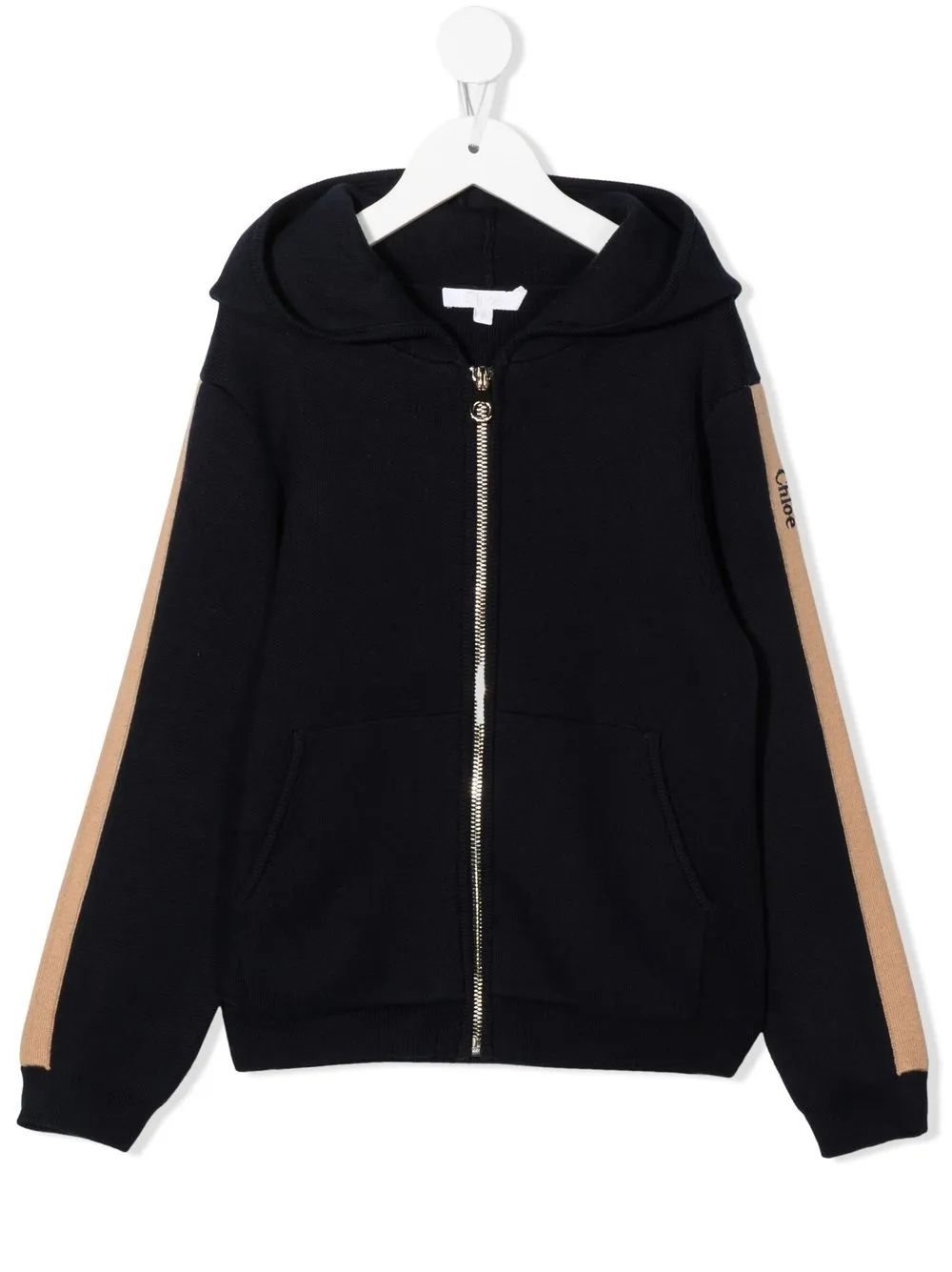 

Chloé Kids hoodie con logo estampado y cierre - Azul