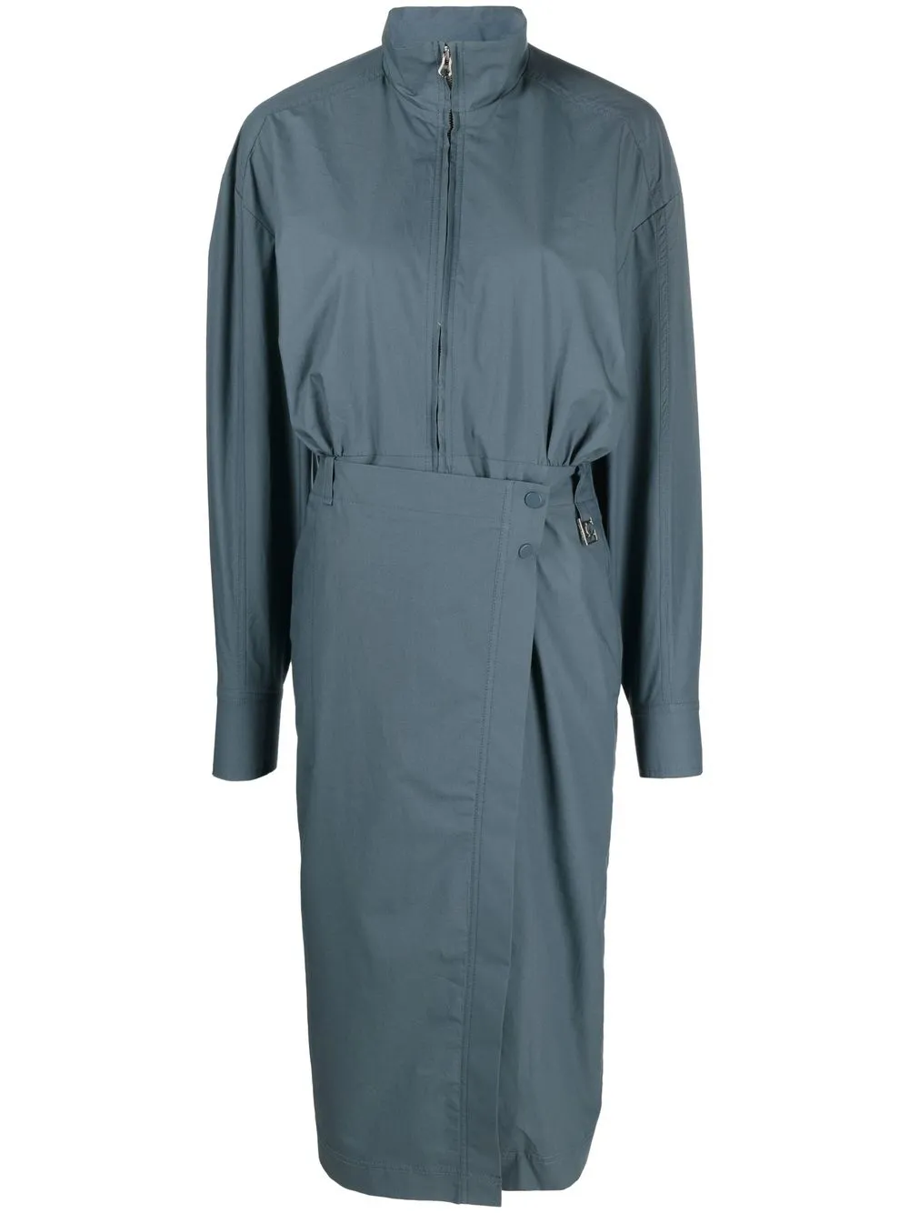 

Low Classic high-neck midi dress - Blue