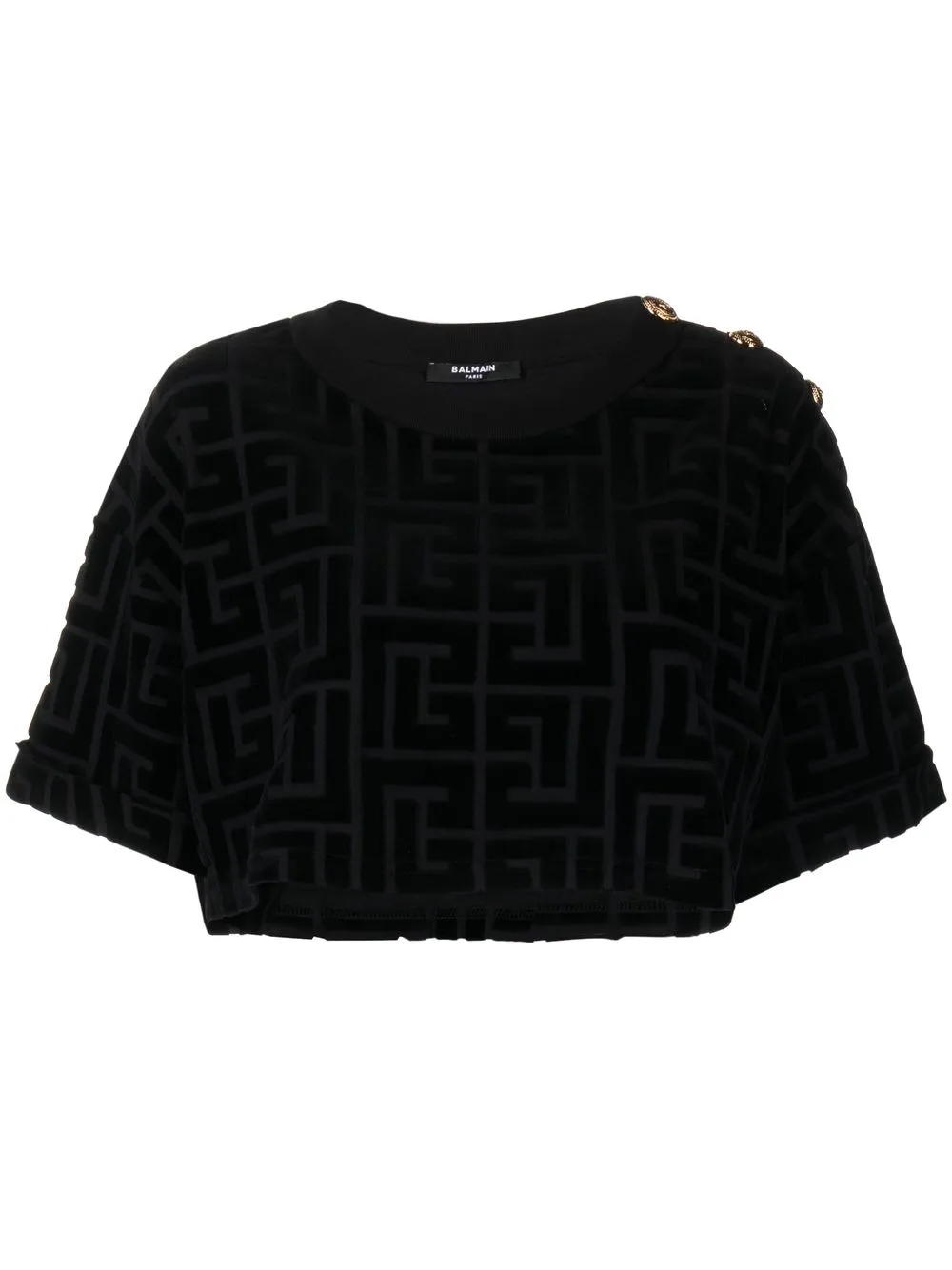 

Balmain playera corta con monograma - Negro