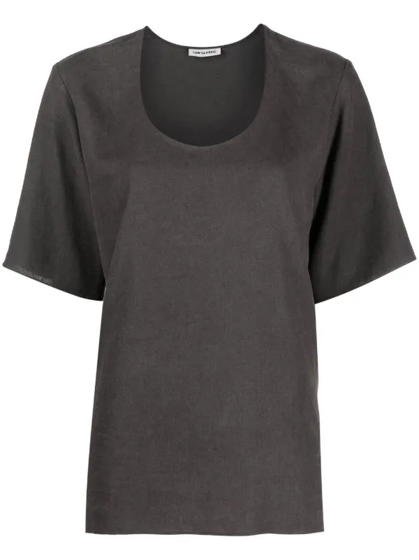 Low Classic scoop-neck short-sleeve T-shirt Grey FARFETCH JO