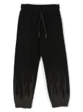 Vision Of Super Kids embroidered-logo drawstring track pants - Black