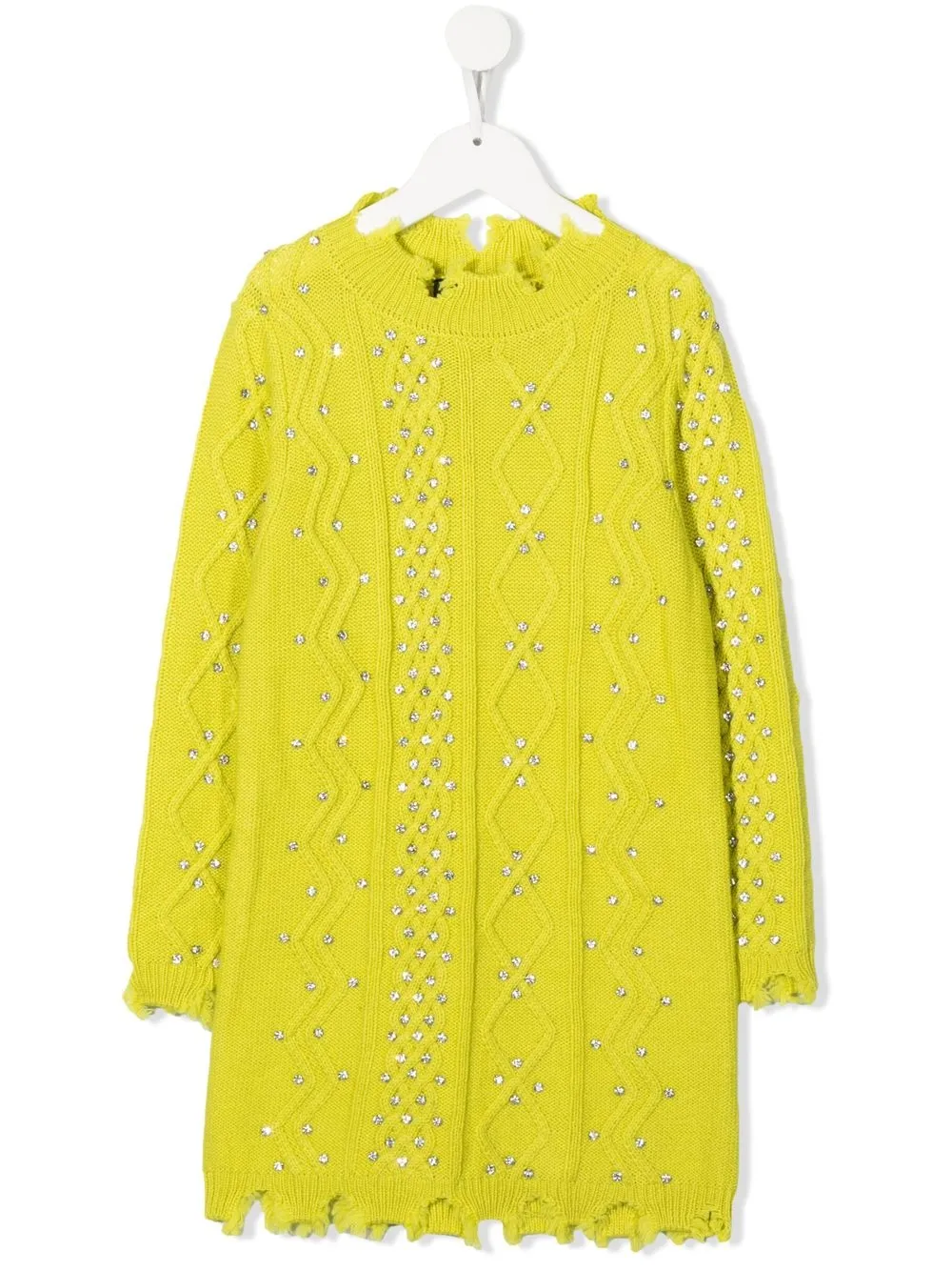 

John Richmond Junior vestido con apliques de strass - Amarillo