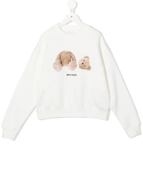 Palm Angels Kids Teddy Bear-print cotton sweatshirt