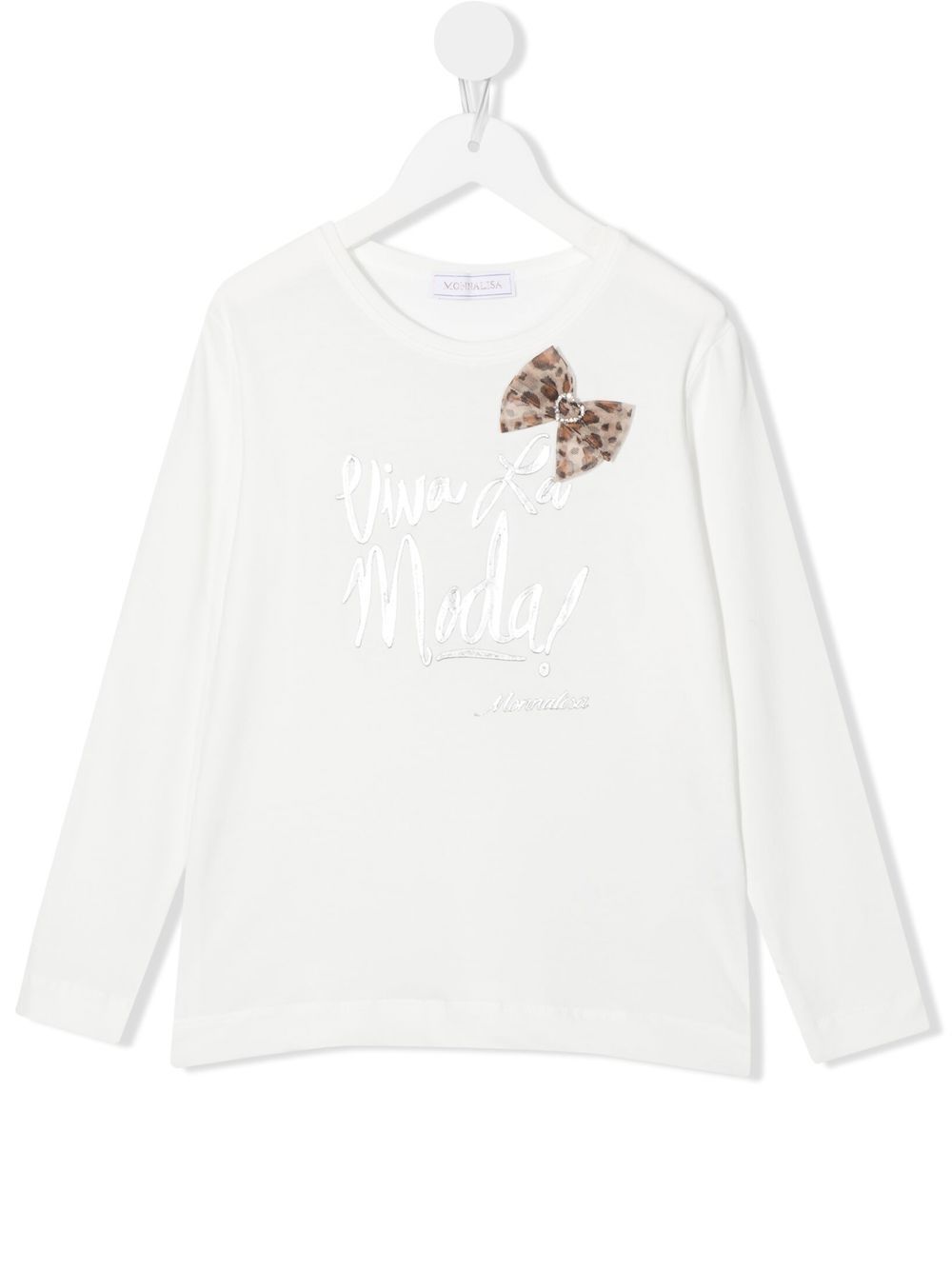 

Monnalisa playera con logo estampado - Blanco