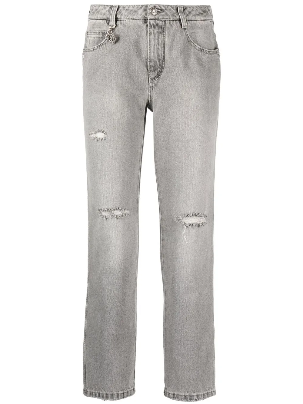 

Ermanno Scervino jeans rectos con tiro alto - Gris