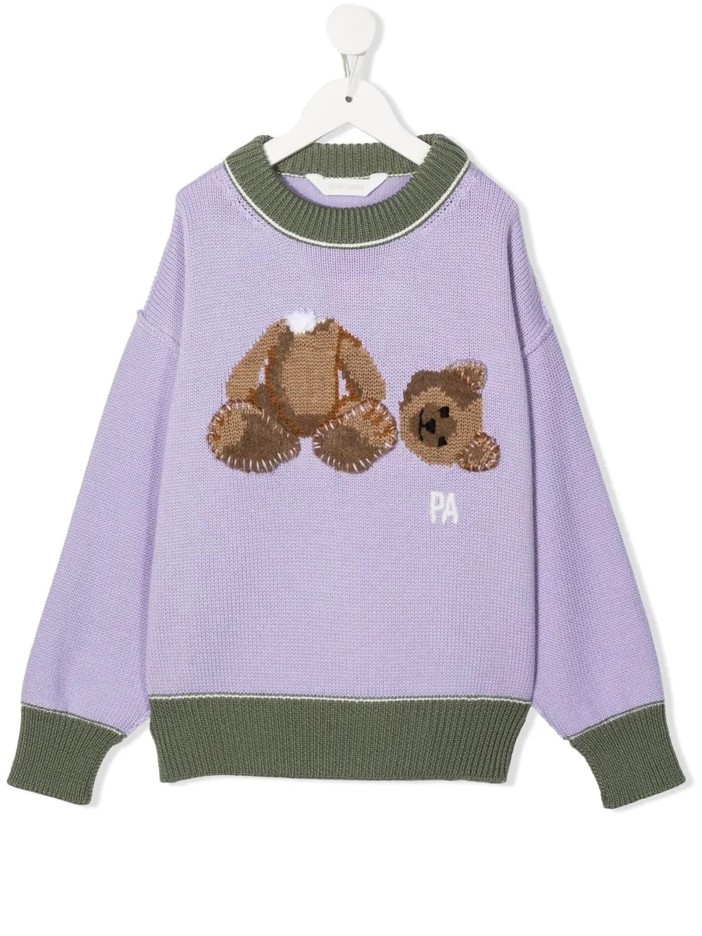 

Palm Angels Kids Teddy Bear virgin-wool jumper - Purple