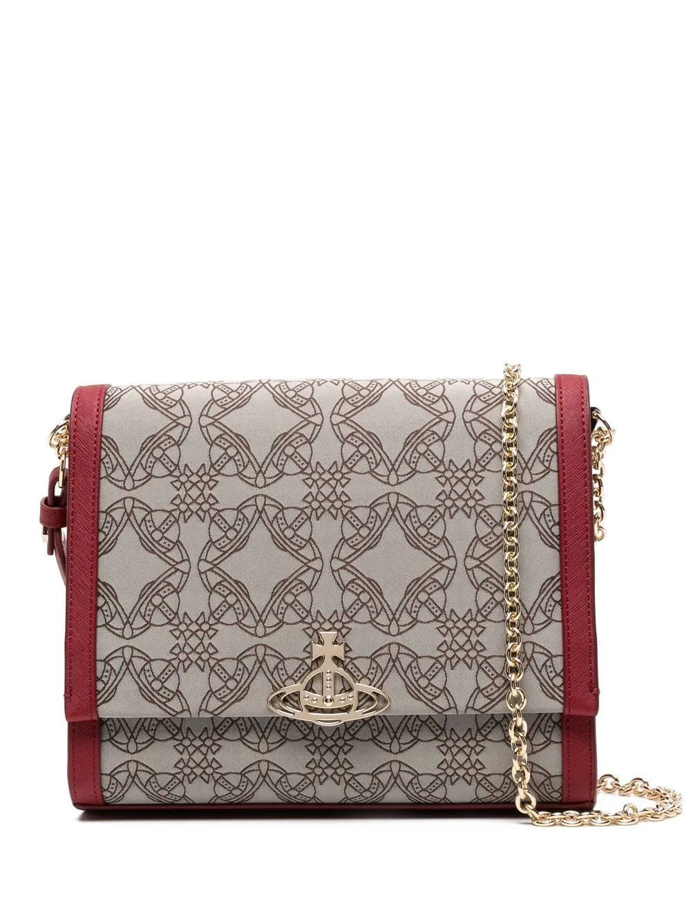 

Vivienne Westwood Orb-plaque leather satchel bag - Grey