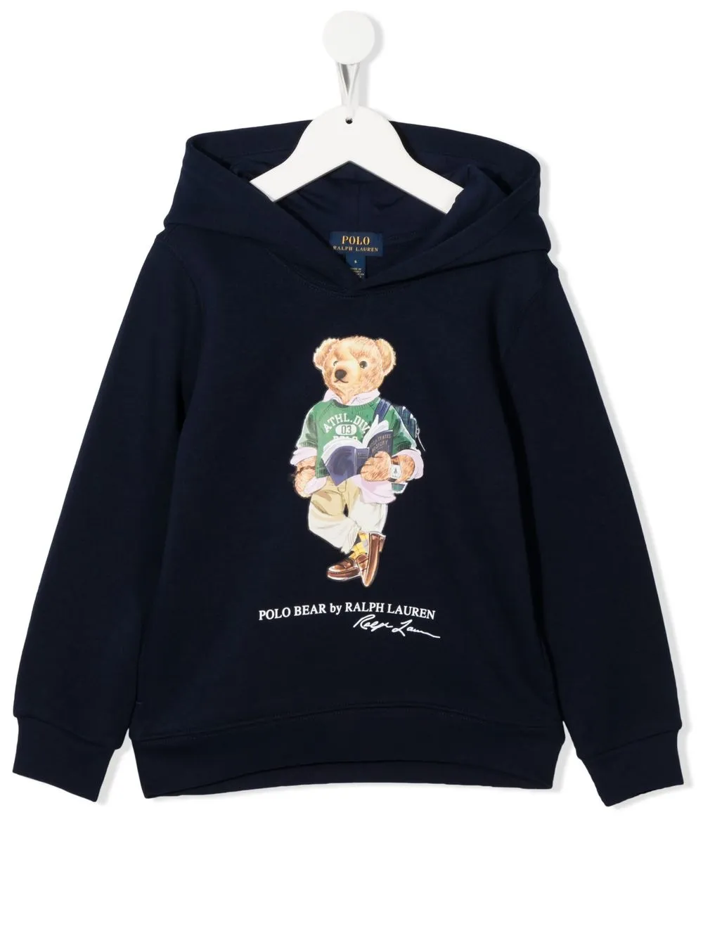 

Ralph Lauren Kids Polo Bear-print jersey hoodie - Blue