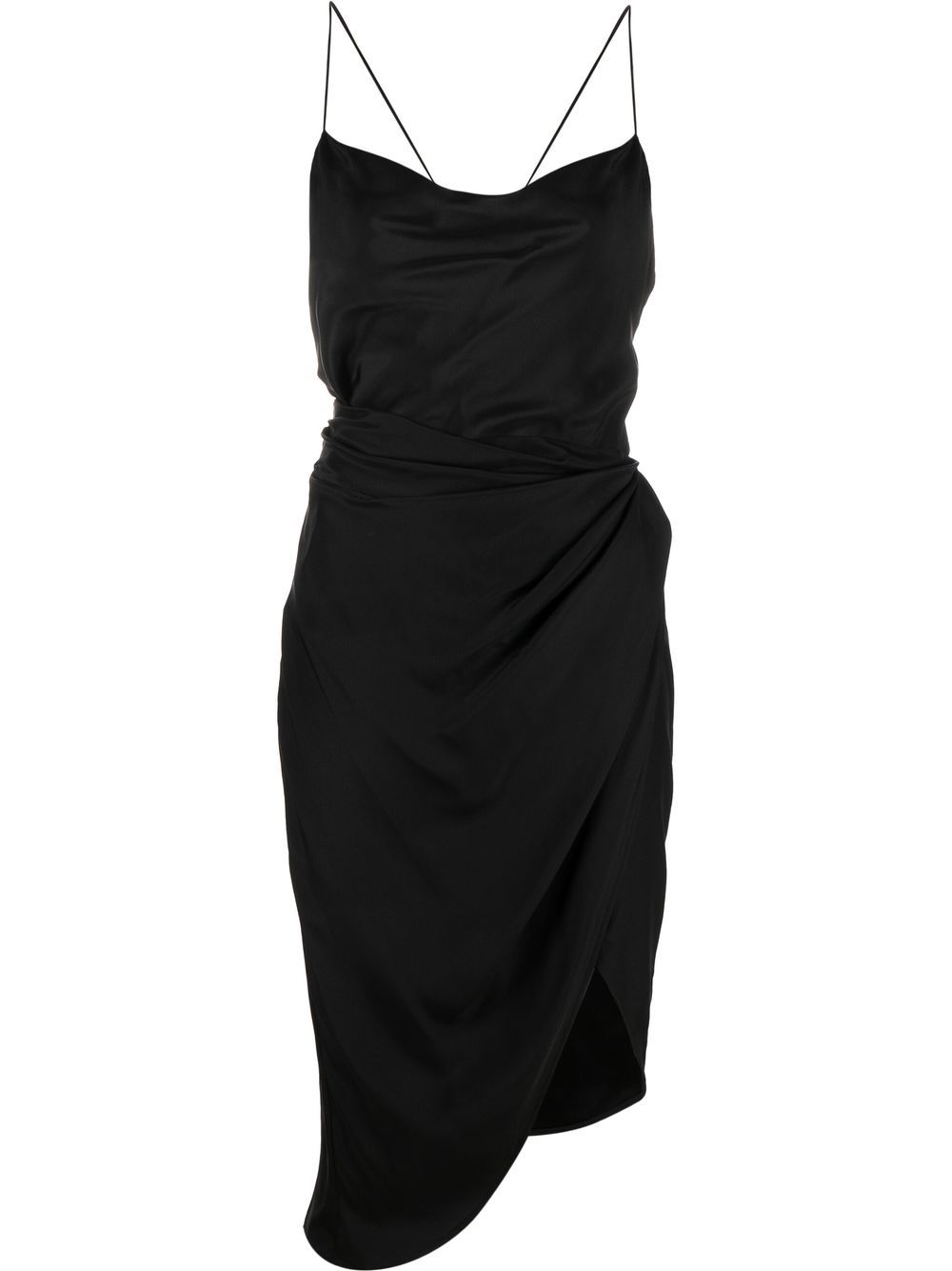 Gauge81 Split Hem Silk Dress In Black