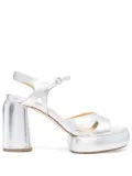 Aeyde cut-out block-heel mules - Silver