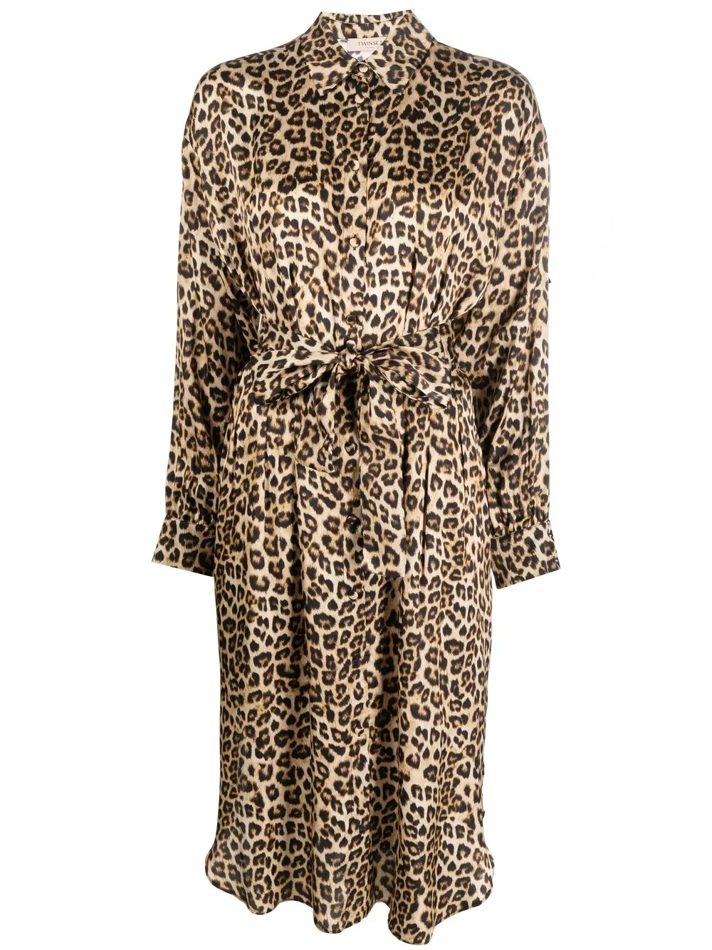 

TWINSET vestido camisero con estampado de leopardo - Marrón