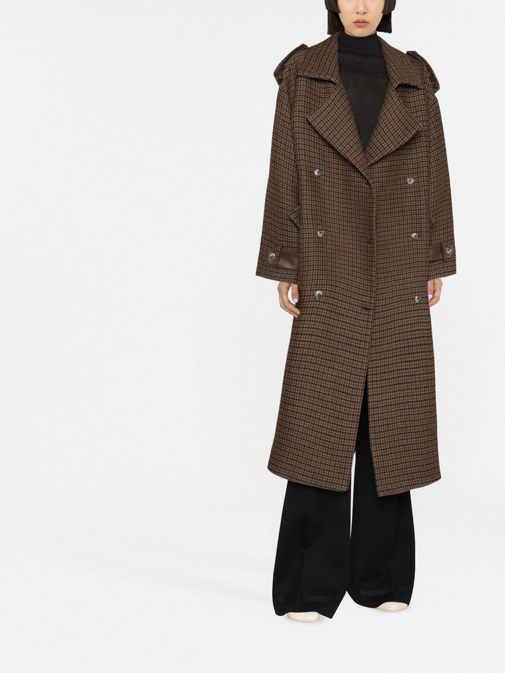 Shop The Mannei Double-breasted Button-fastening Coat In Braun