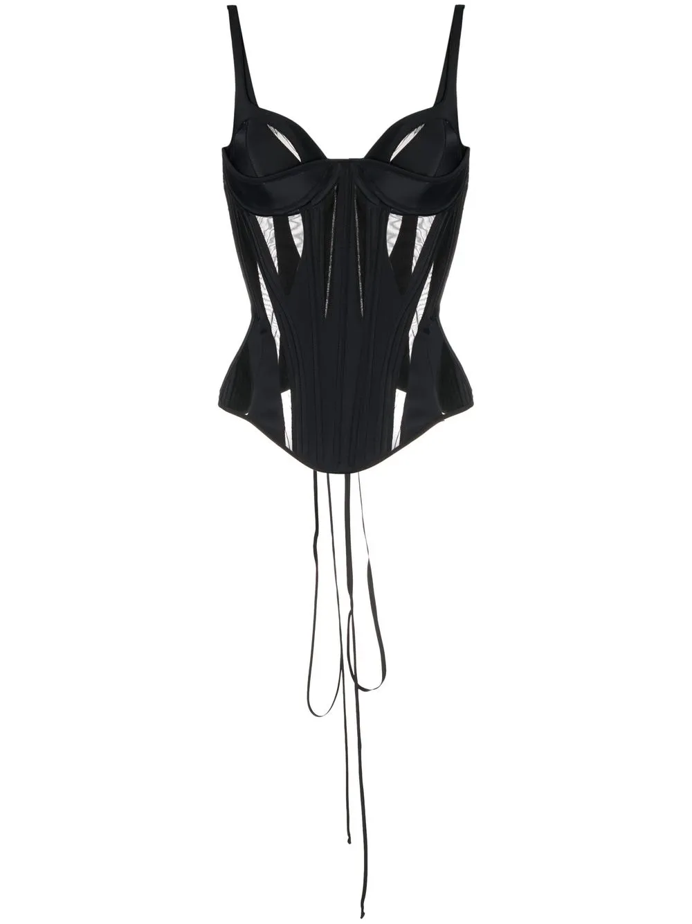 

Mugler top estilo corset con abertura - Negro