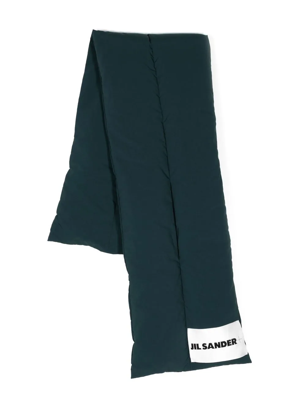 

Jil Sander logo-patch padded scarf - Green