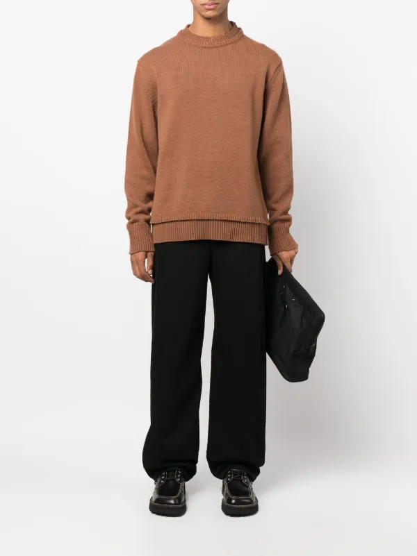 Maison Margiela elbow-patch Crew Neck Jumper - Farfetch