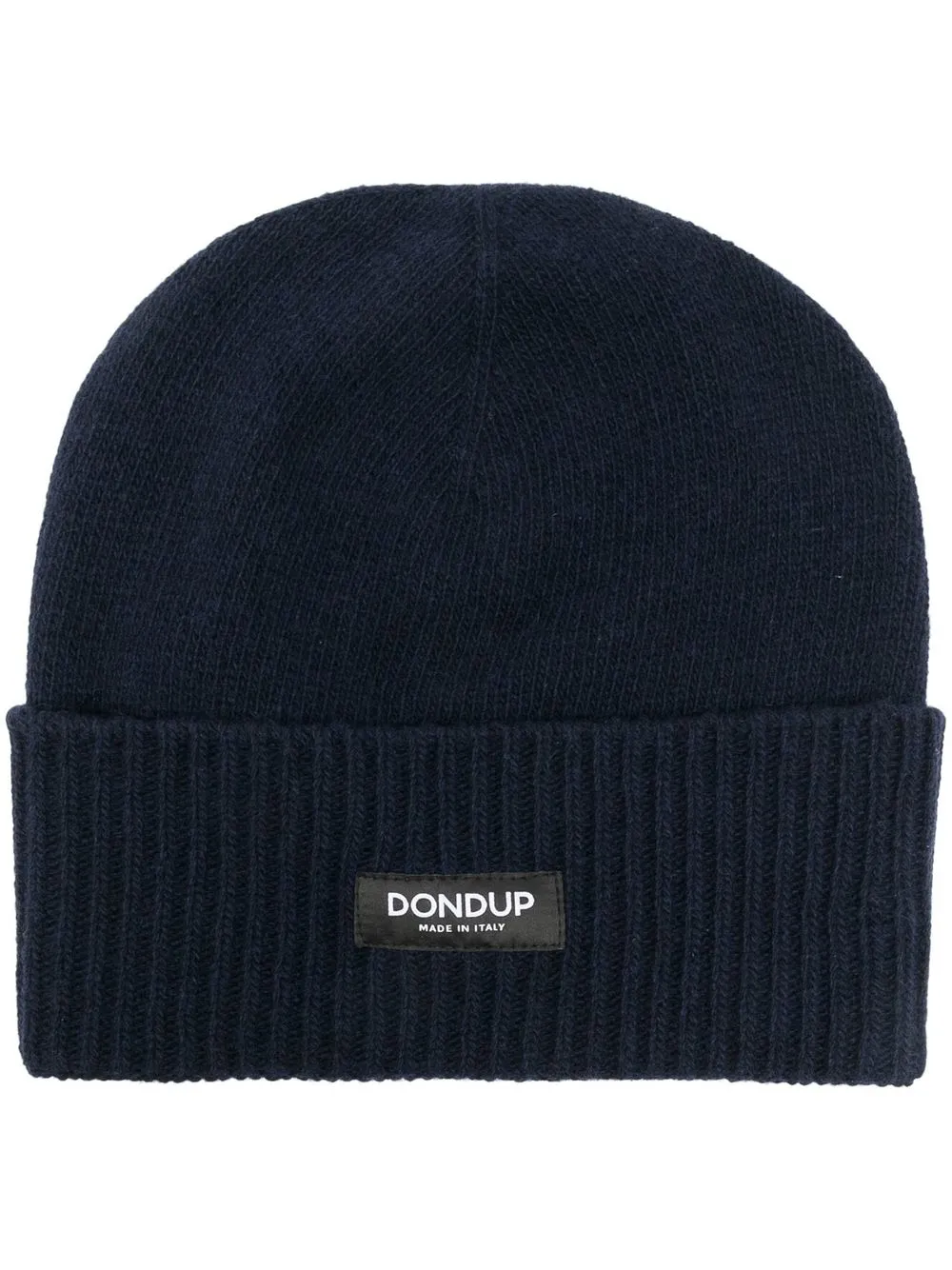 

DONDUP logo-patch ribbed beanie - Blue