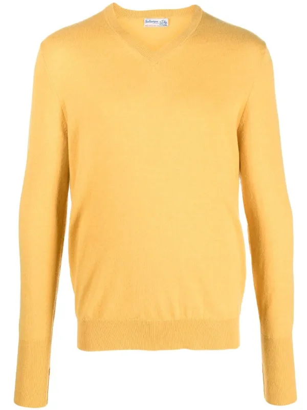 Mens yellow v neck on sale jumper