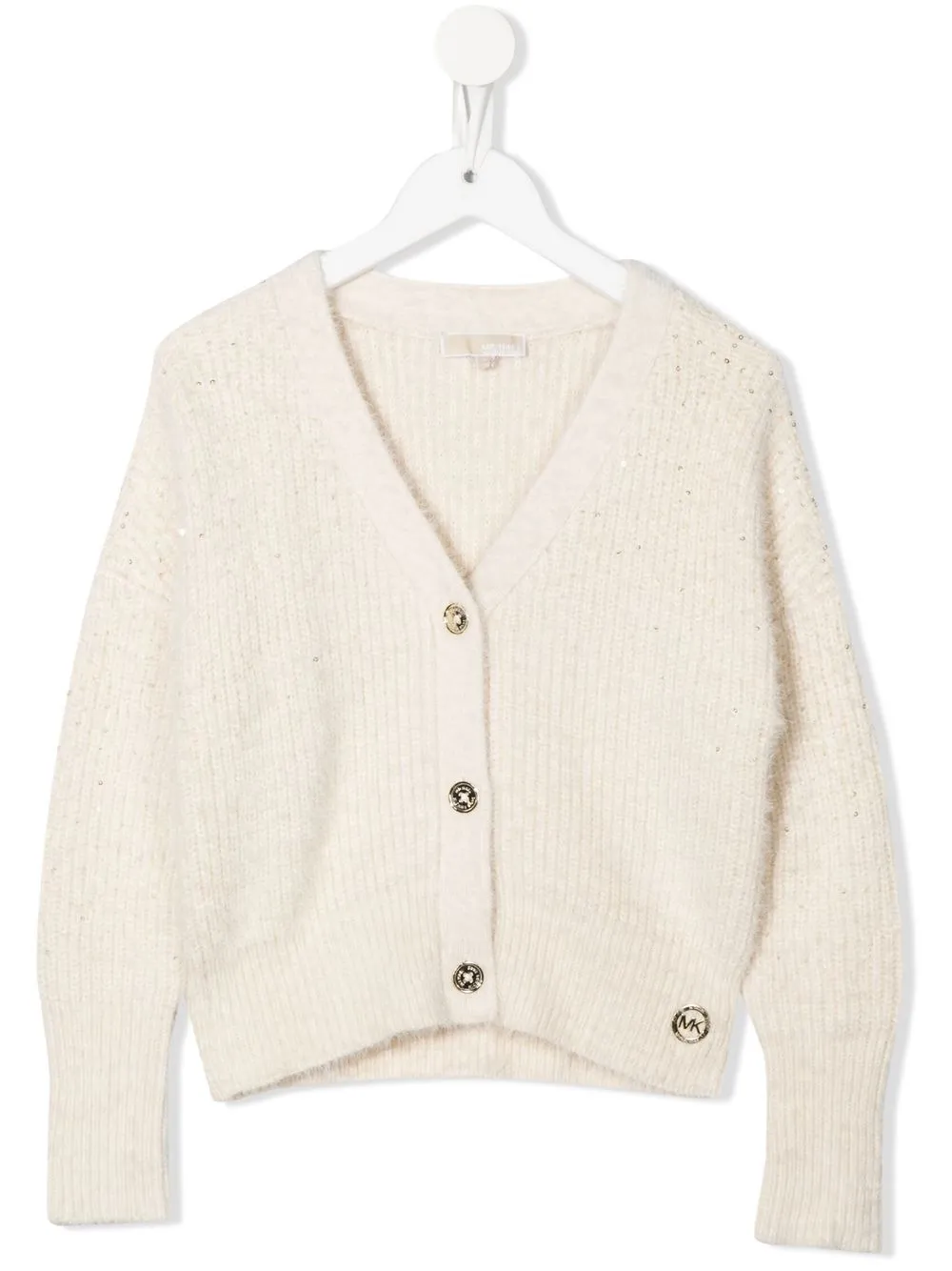 

Michael Kors Kids TEEN V-neck knitted cardigan - White