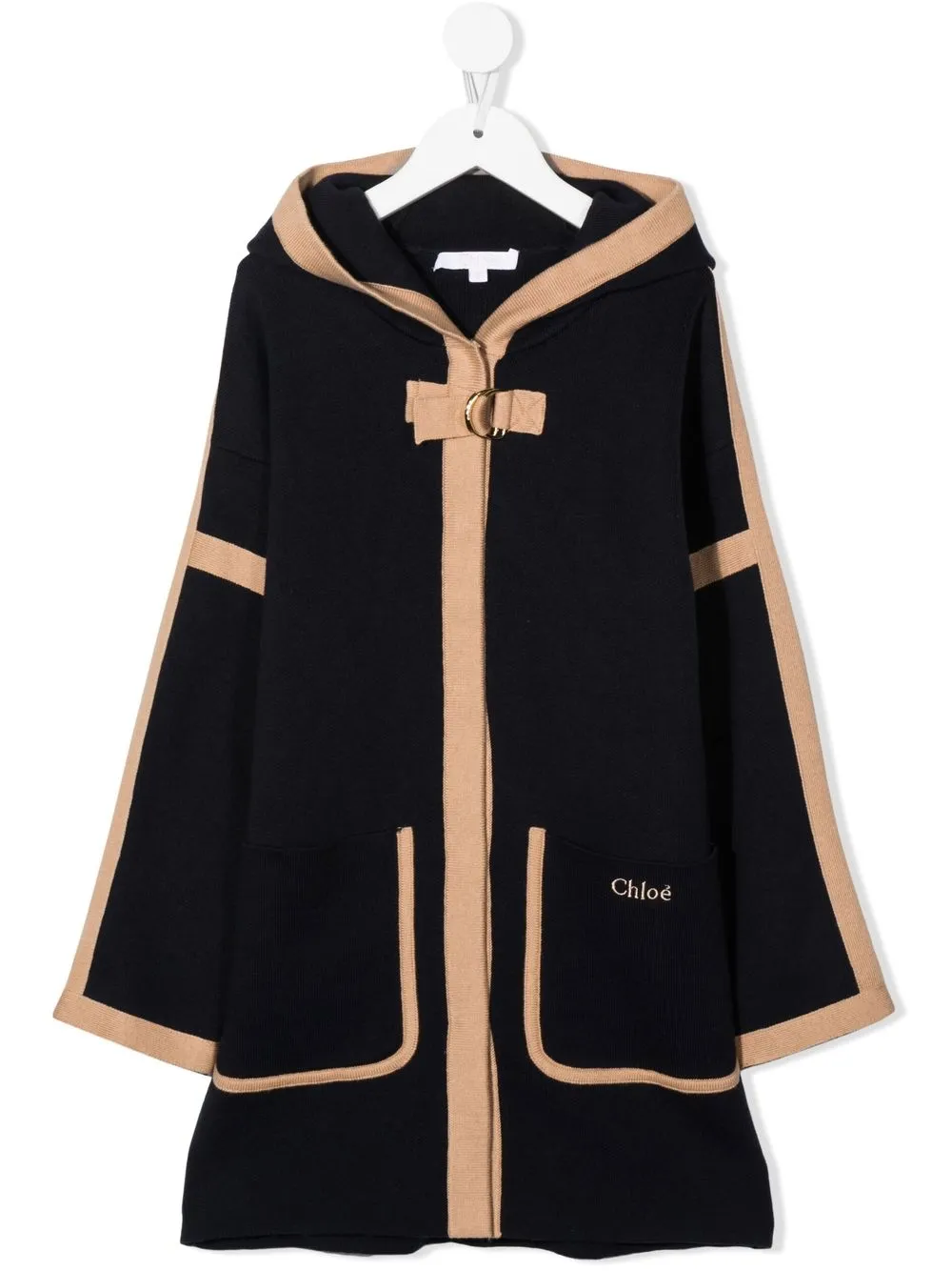 

Chloé Kids cárdigan con logo bordado y diseño de dos tonos - Azul