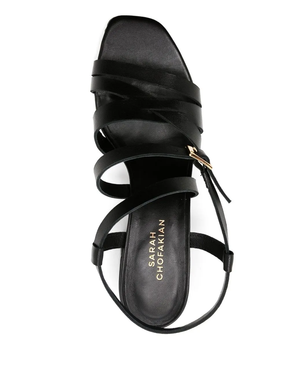 Sarah Chofakian Lygia 65mm Strappy Sandals In Black