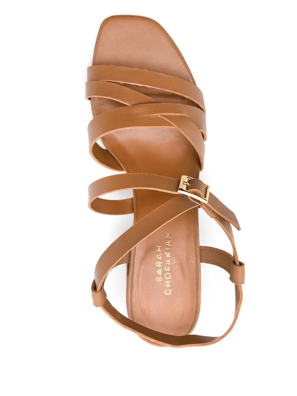 Sarah Chofakian Lygia 65mm Strappy Sandals In Brown