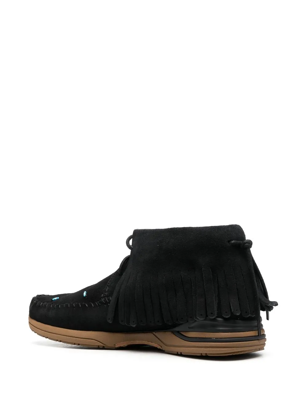  Visvim Fbt Fringe-trim Desert Boots - Black 