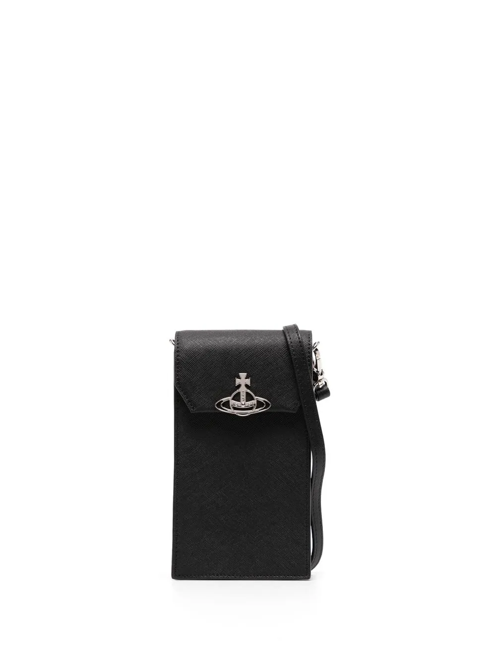 Vivienne Westwood Orb-plaque leather phone pouch – Black