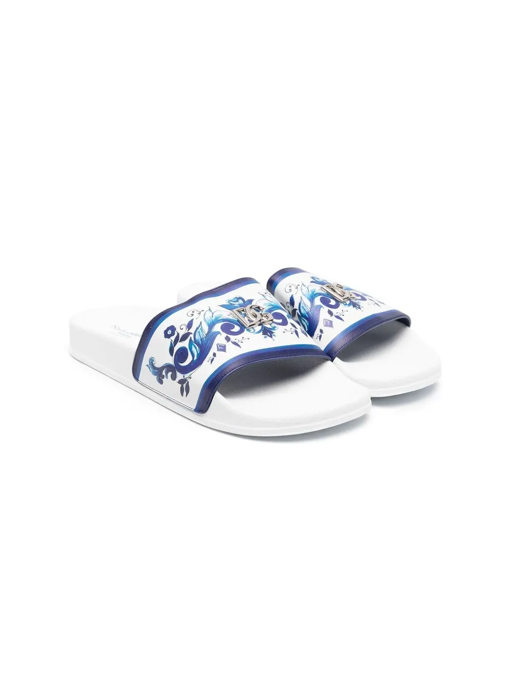 

Dolce & Gabbana Kids flip flops con estampado gráfico - Azul