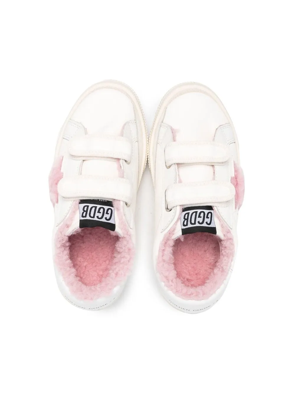  Golden Goose Kids Shearling Star-patch Sneakers - White 