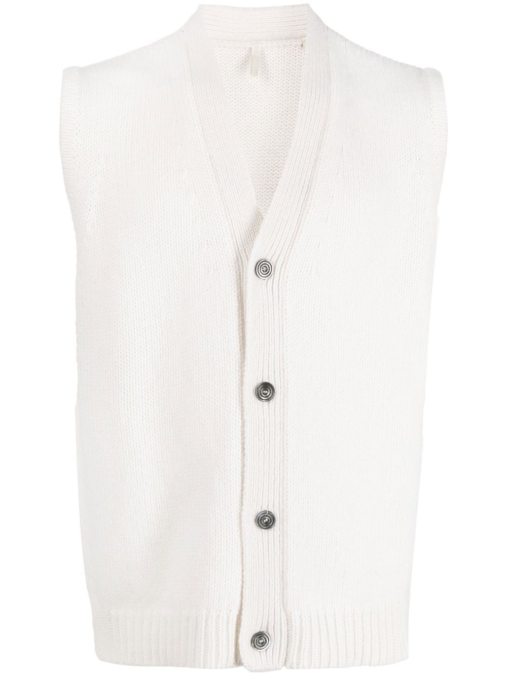 

Sunflower V-neck button-down vest - White