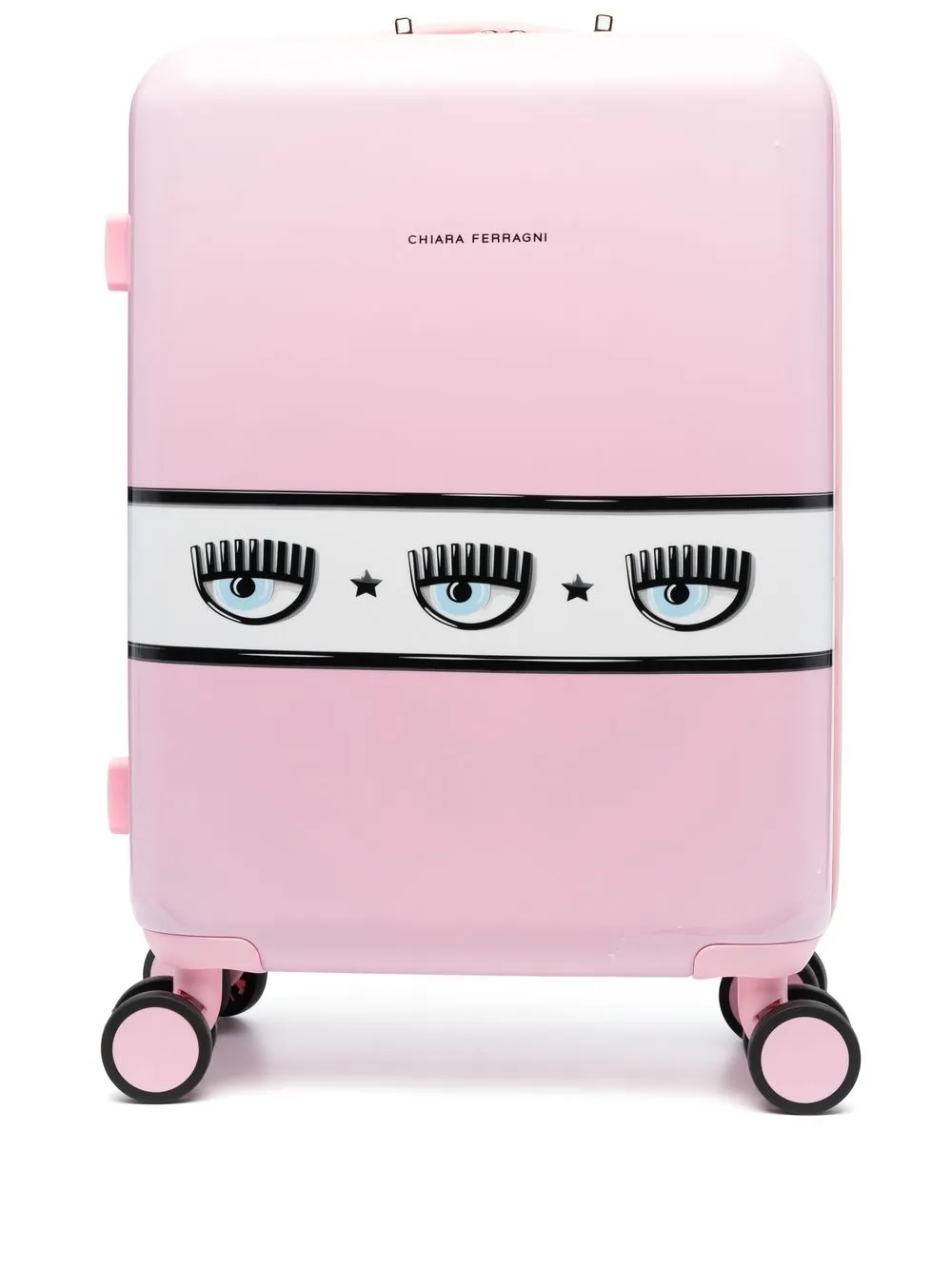 

Chiara Ferragni logo-stripe cabin suitcase - Pink