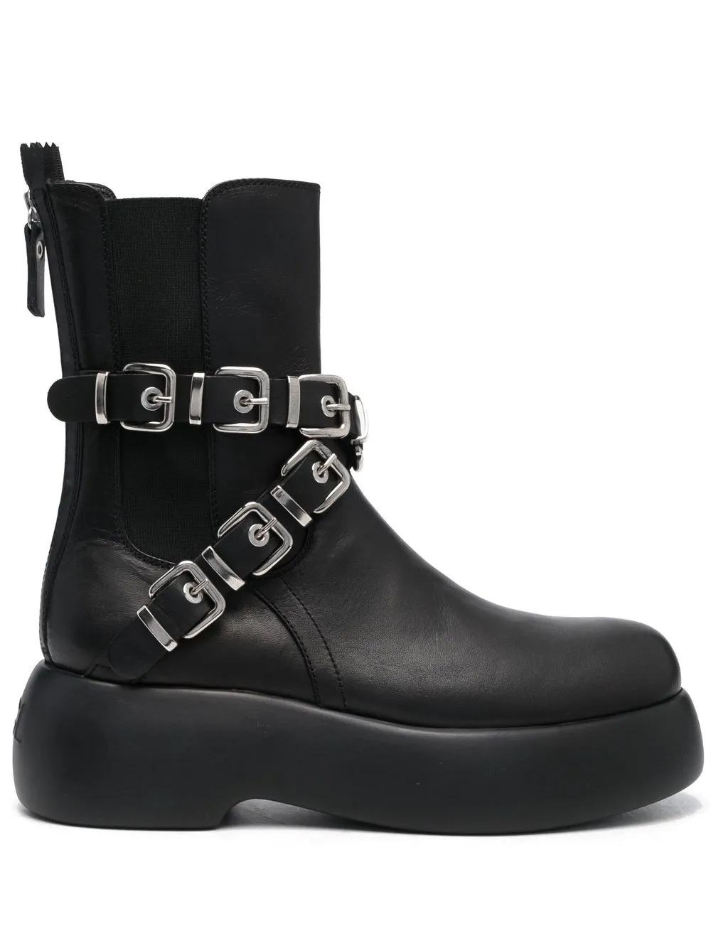 

AGL buckle-detail leather boots - Black