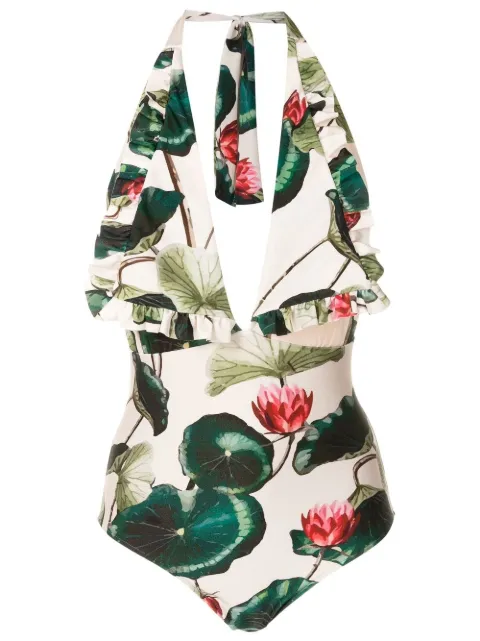 Adriana Degreas Victoria Regia-print one-piece swimsuit