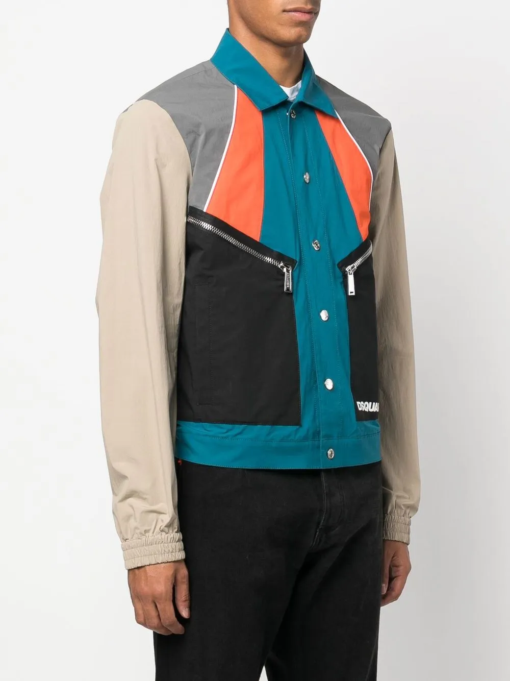  Dsquared2 Hemdjacke Mit Logo Print   Blau 