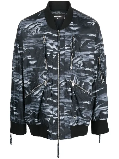 DSQUARED2 chamarra bomber con estampado gráfico