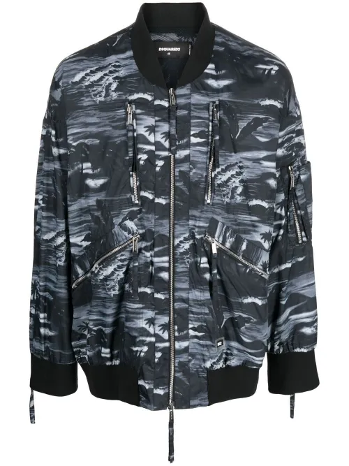Veste bomber à imprimé graphique - DSQUARED2 - Modalova